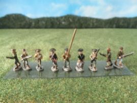 15mm AWI Infantry / Command: ARV10 Militia with Command, Advancing, Mixed Poses & Hats
